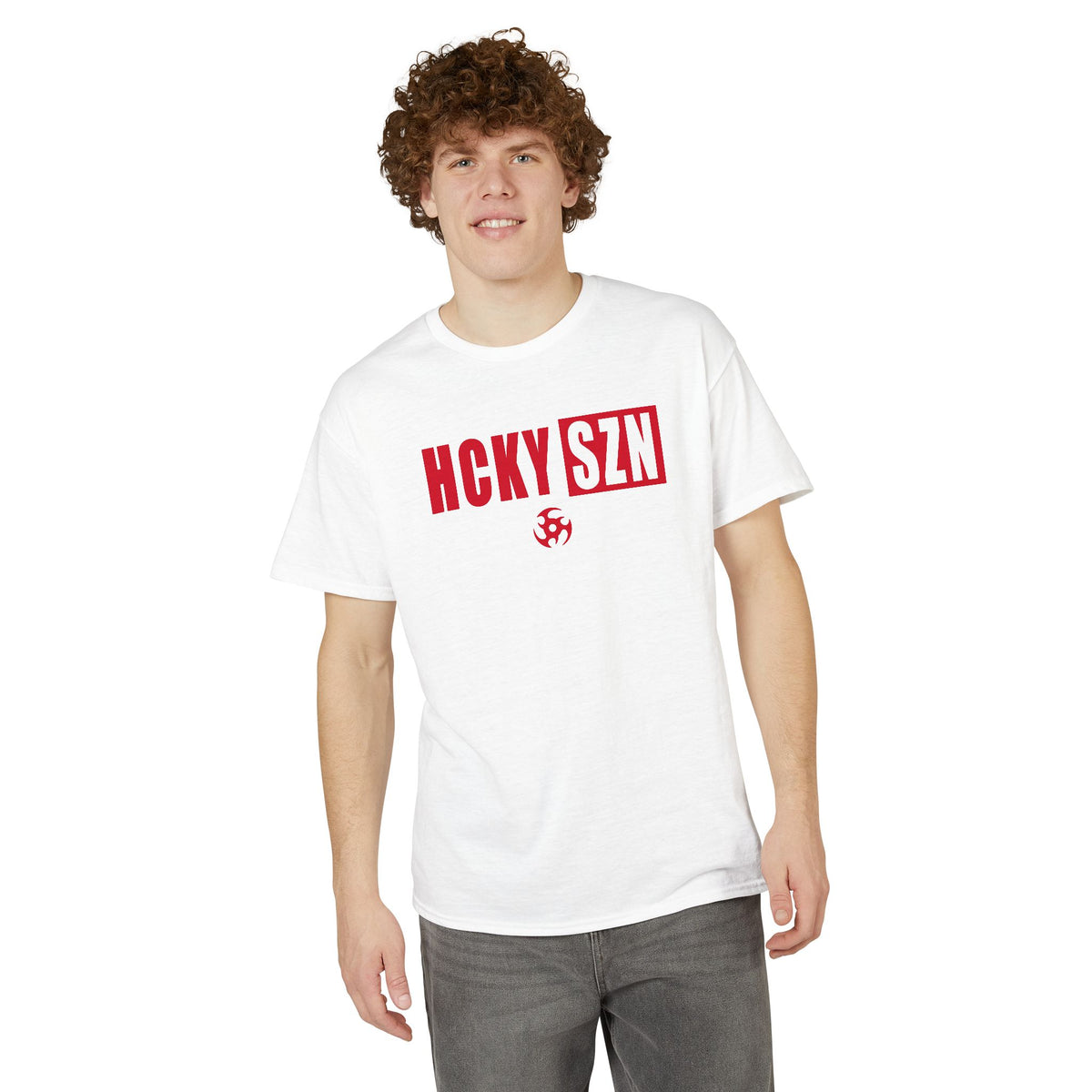 HCKY SZN Simple Star DryBlend Tee Shirt (Red Logo) - Various Colors