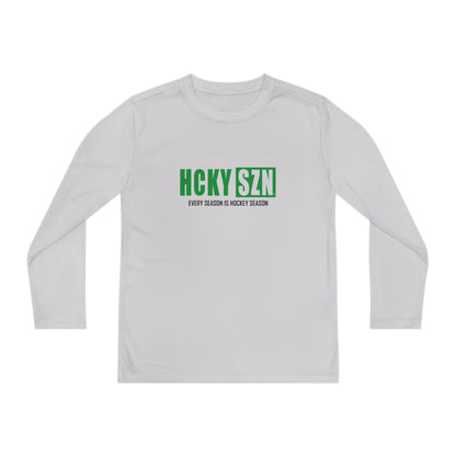 Every Season is HCKY SZN Youth Competitor Long Sleeve Tee (Green Logo) - Various Colors