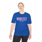 HCKYSZN (Born to Skate) Adult Performance Tee - Royal/Pink/White
