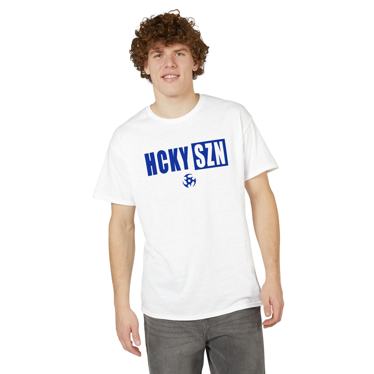 HCKY SZN Simple Star DryBlend Tee Shirt (Blue Logo) - Various Colors