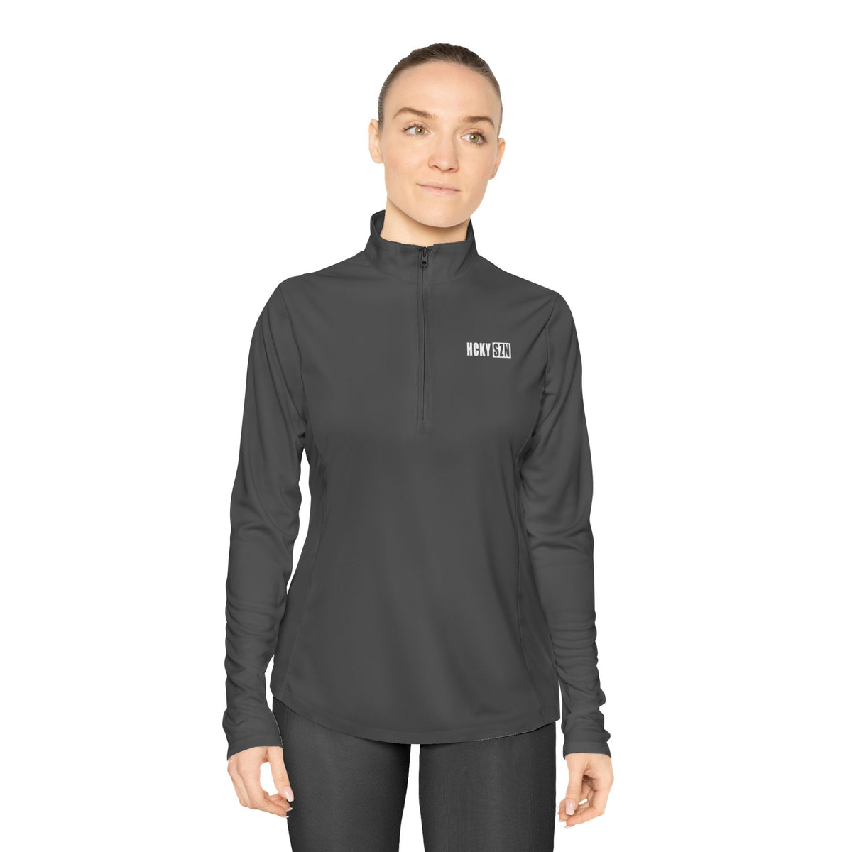 Women's HCKY SZN Quarter-Zip Pullover (Iron Grey)