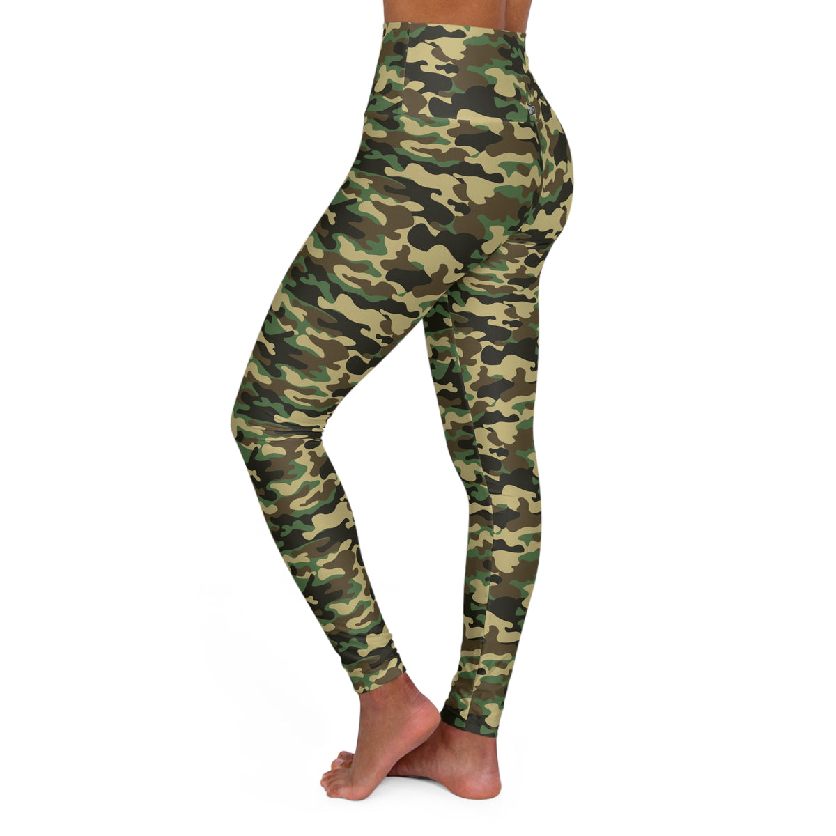 HCKY SZN High Waisted Yoga Leggings (Forest Camo)
