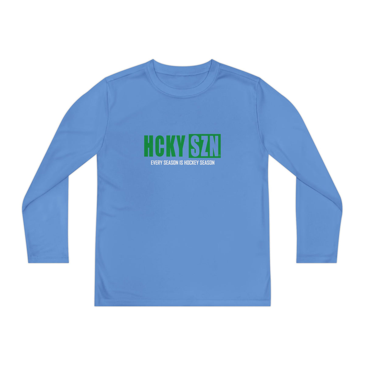 Every Season is HCKY SZN Youth Competitor Long Sleeve Tee (Green Logo) - Various Colors