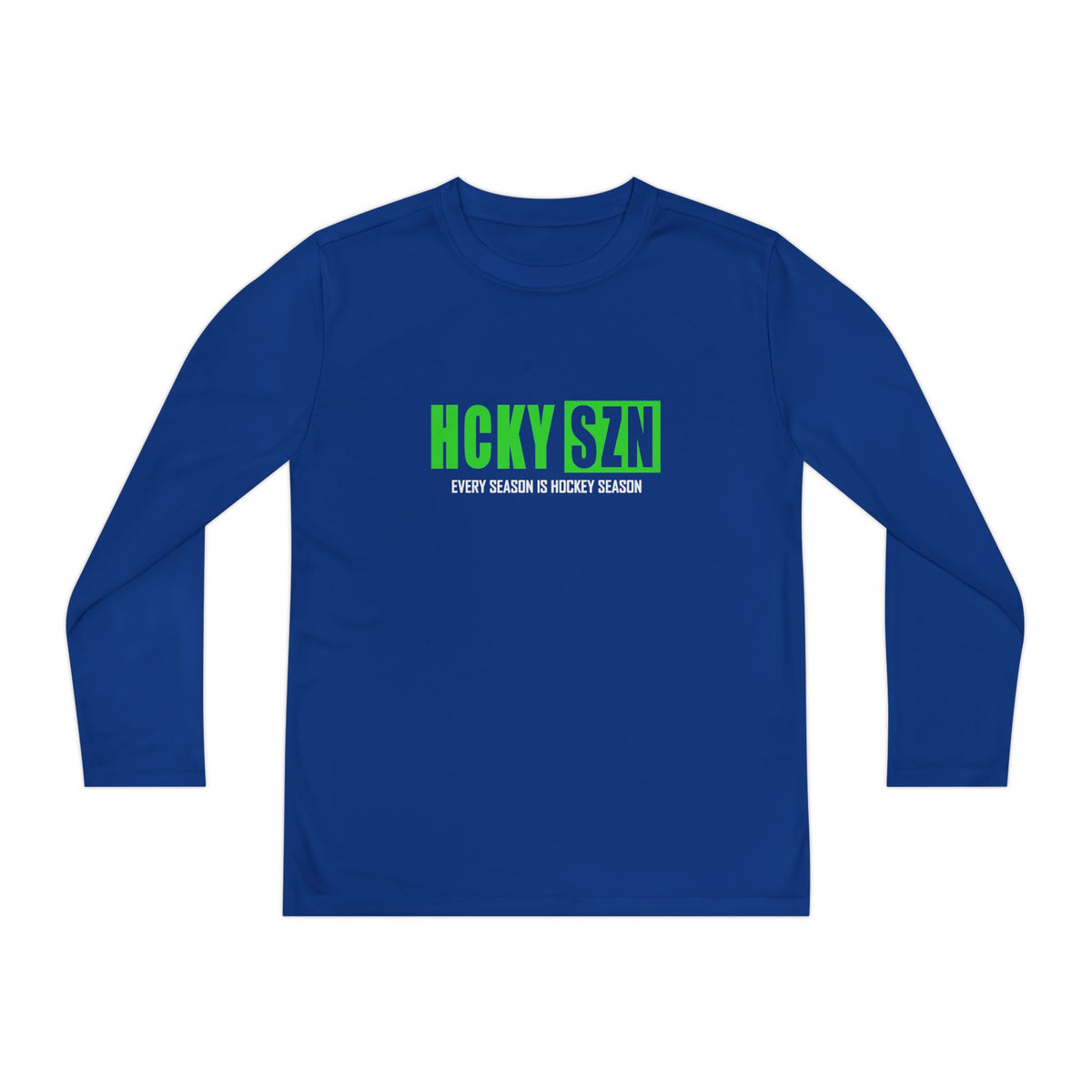Every Season is HCKY SZN Youth Competitor Long Sleeve Tee (Lime Logo) - Various Colors