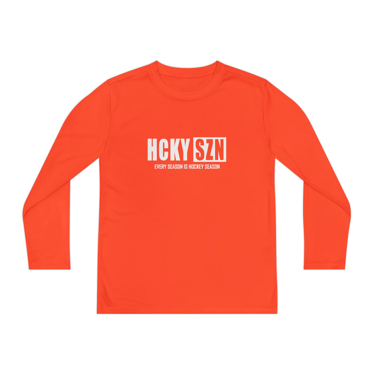 Every Season is HCKYSZN Youth Performance Long Sleeve Tee - White Logo