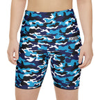 HKY SZN High Waisted Workout Shorts (Lightning Camo)