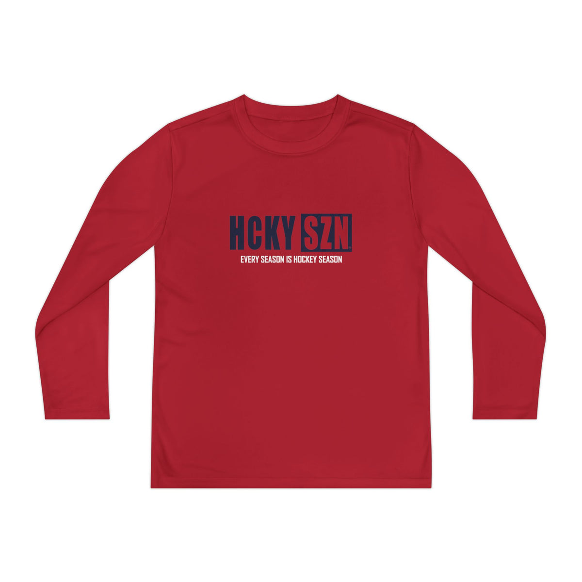 Every Season is HCKY SZN Youth Competitor Long Sleeve Tee (Navy Logo) - Various Colors