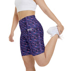 HKY SZN High Waisted Workout Shorts (Watercolor Galaxy)