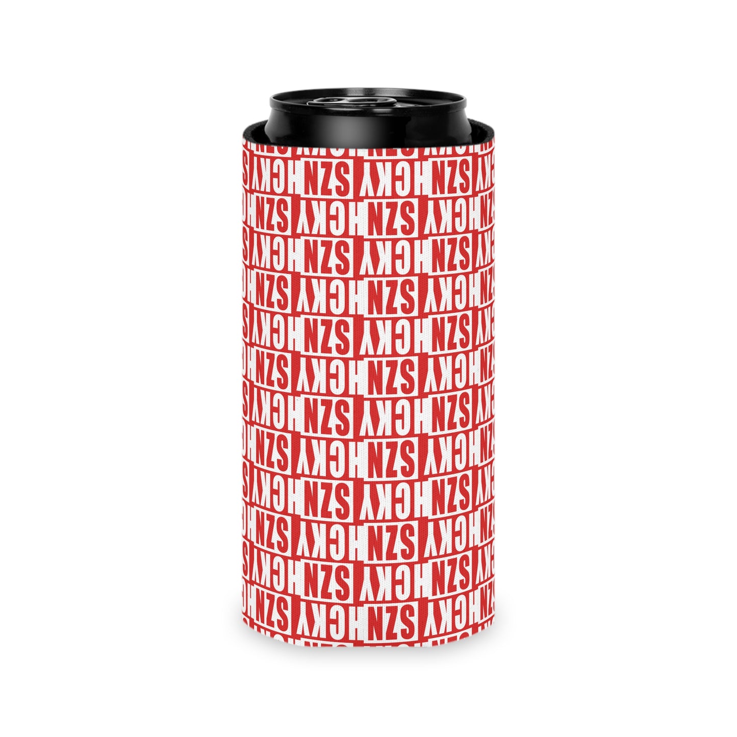 HCKY SZN AOP Slim Can Cooler (Red)