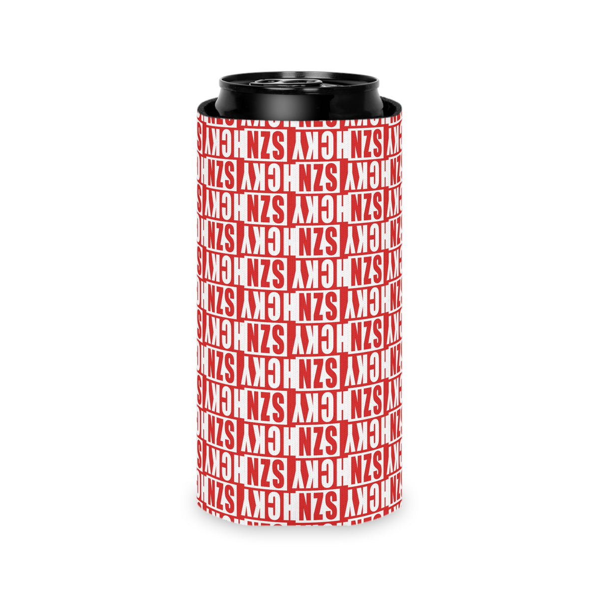 HCKY SZN AOP Slim Can Cooler (Red)