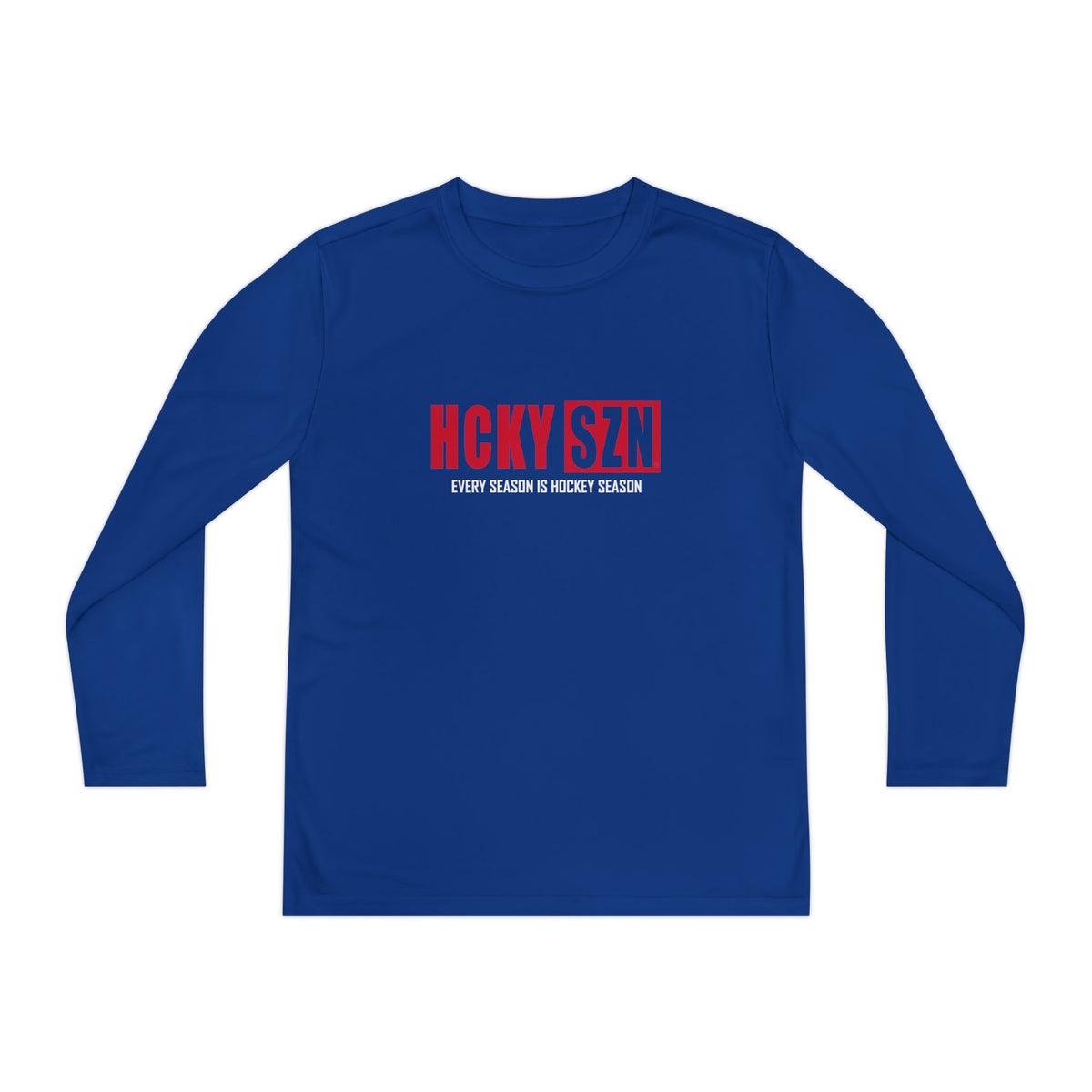 Every Season is HCKY SZN Youth Competitor Long Sleeve Tee (Red Logo) - Various Colors