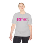 HCKYSZN (Flagship Logo) Adult Performance Tee - Silver/Hot Pink