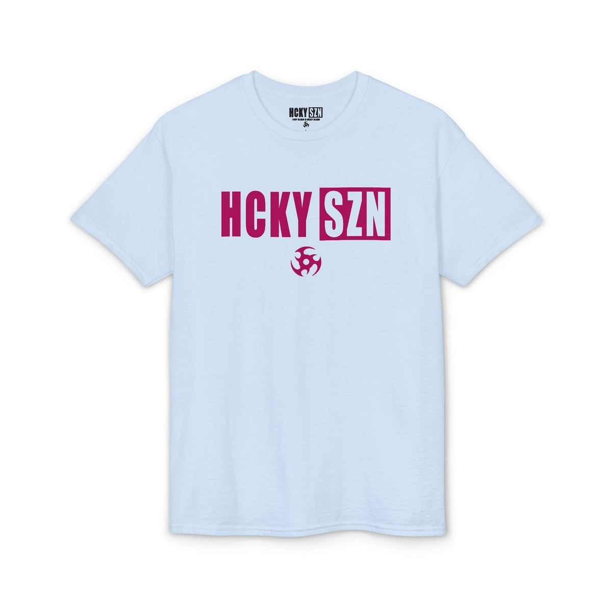 HCKY SZN Simple Star DryBlend Tee Shirt (Raspberry Logo) - Various Colors