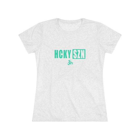 Women’s Hockey Vibe Triblend Tee (Seafoam Logo)