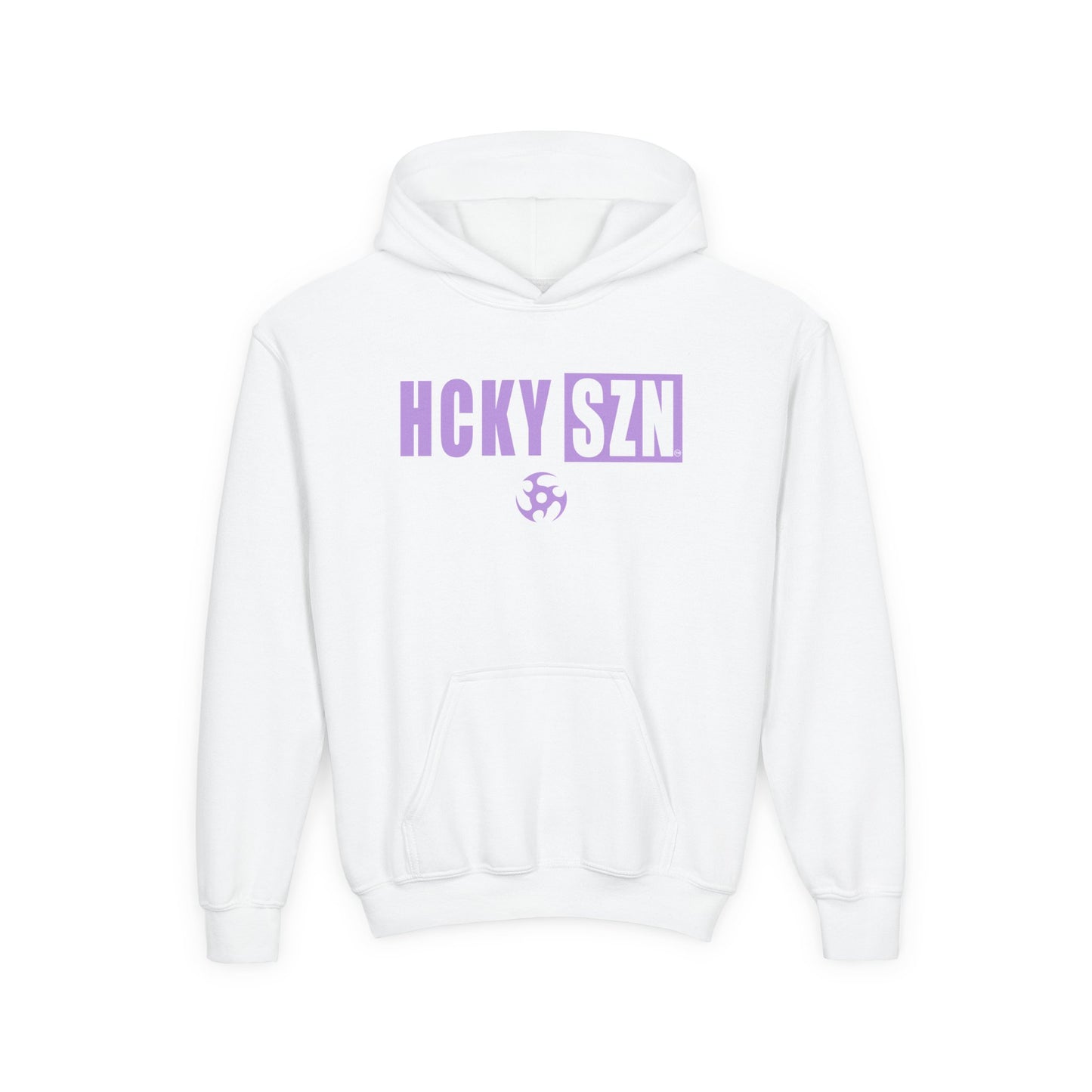 Youth HCKY SZN (Lavender Logo) Hooded Sweatshirt - Various Colors