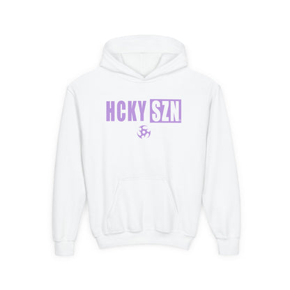 Youth HCKY SZN (Lavender Logo) Hooded Sweatshirt - Various Colors