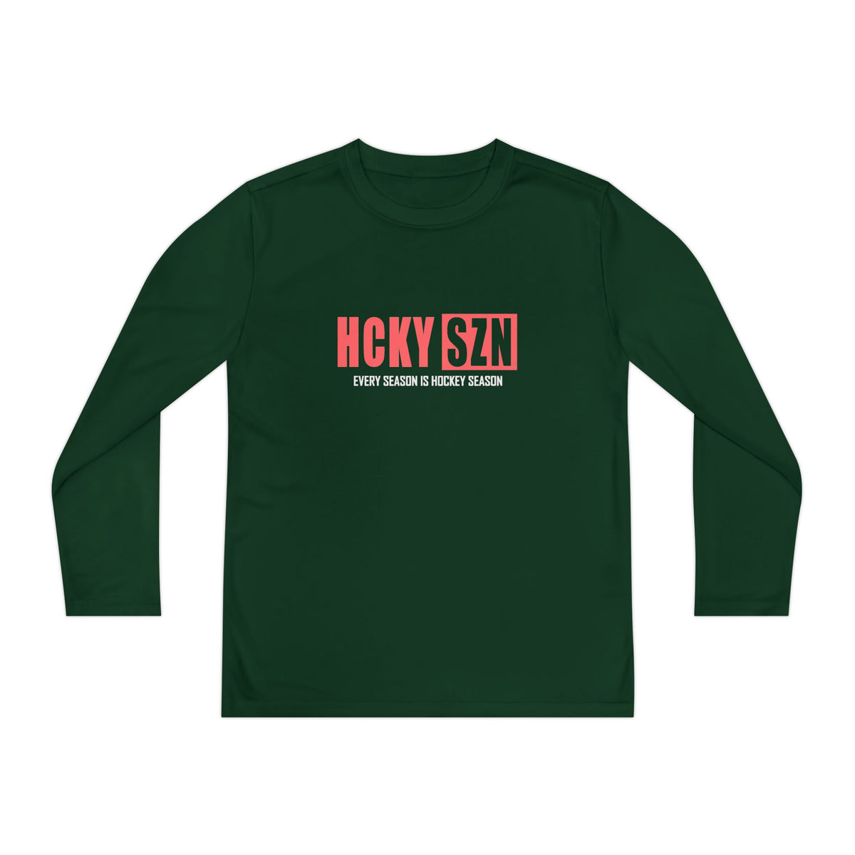 Every Season is HCKY SZN Youth Competitor Long Sleeve Tee (Peach Logo) - Various Colors