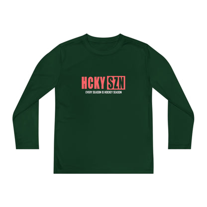 Every Season is HCKY SZN Youth Competitor Long Sleeve Tee (Peach Logo) - Various Colors