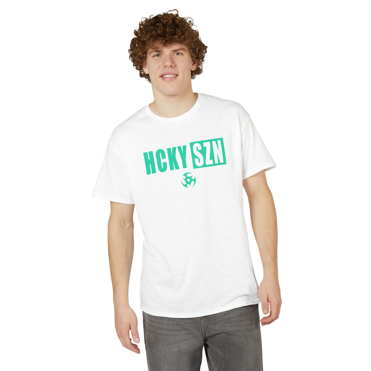 HCKY SZN Simple Star DryBlend Tee Shirt (Seafoam Logo) - Various Colors