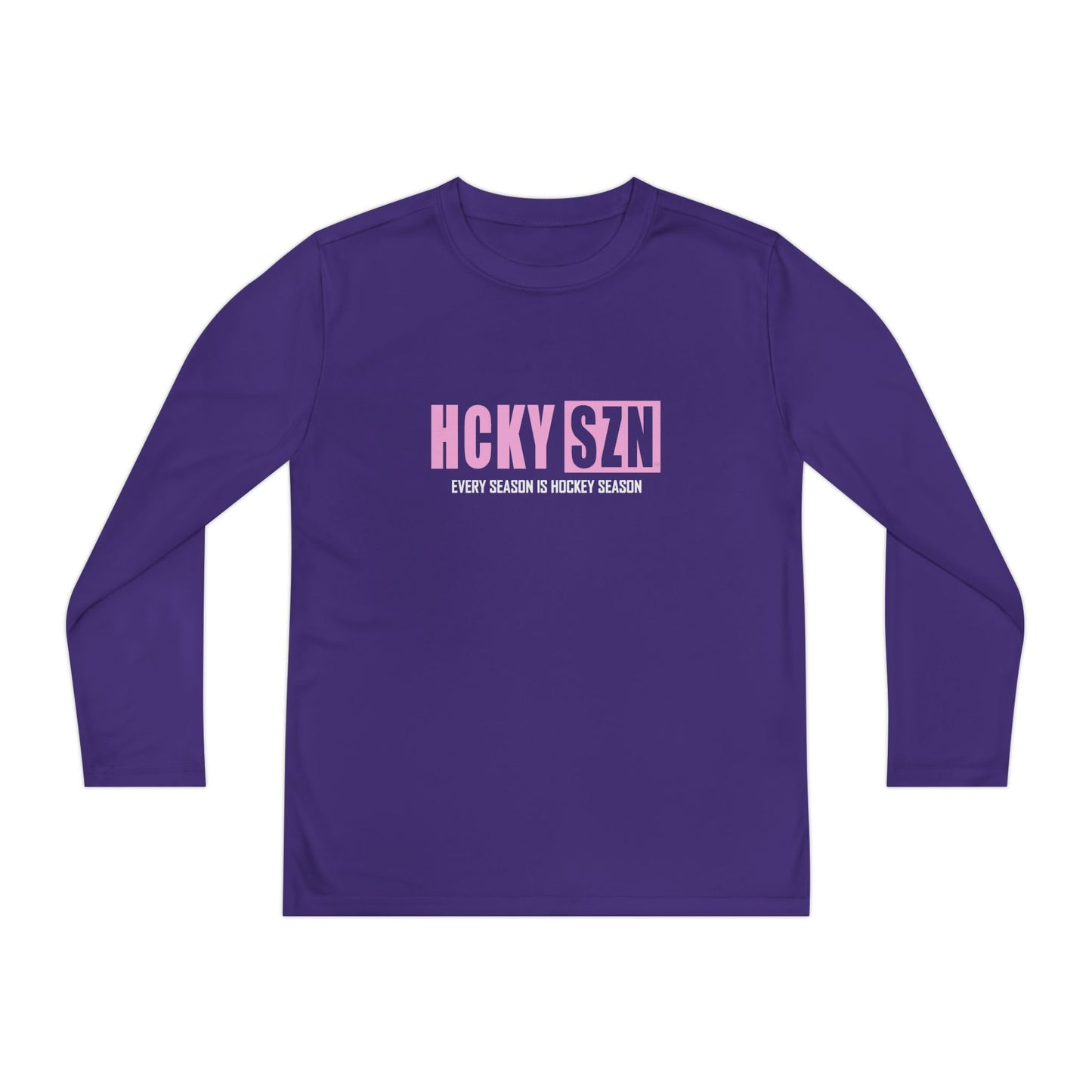Every Season is HCKY SZN Youth Competitor Long Sleeve Tee (Pink Logo) - Various Colors