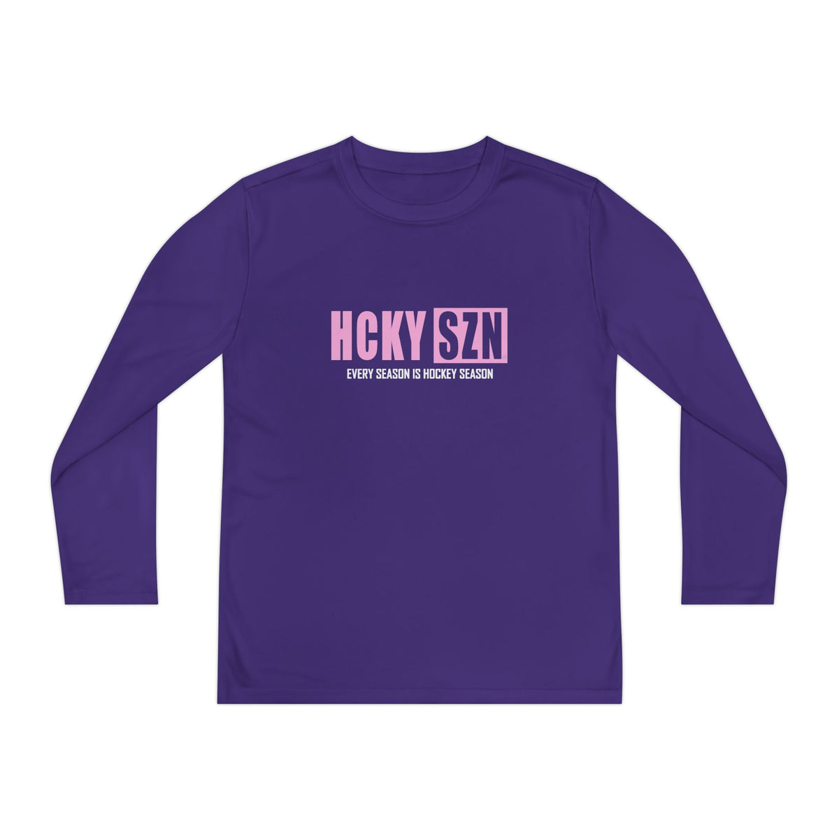 Every Season is HCKY SZN Youth Competitor Long Sleeve Tee (Pink Logo) - Various Colors