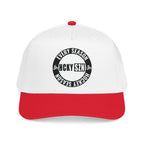 HCKY SZN Circle Logo Mid Profile Baseball Cap (White/Red/Black)