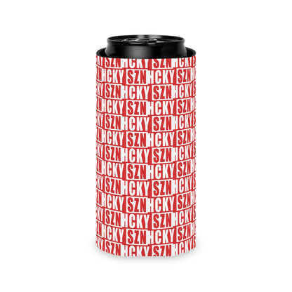 HCKY SZN AOP Slim Can Cooler (Red)