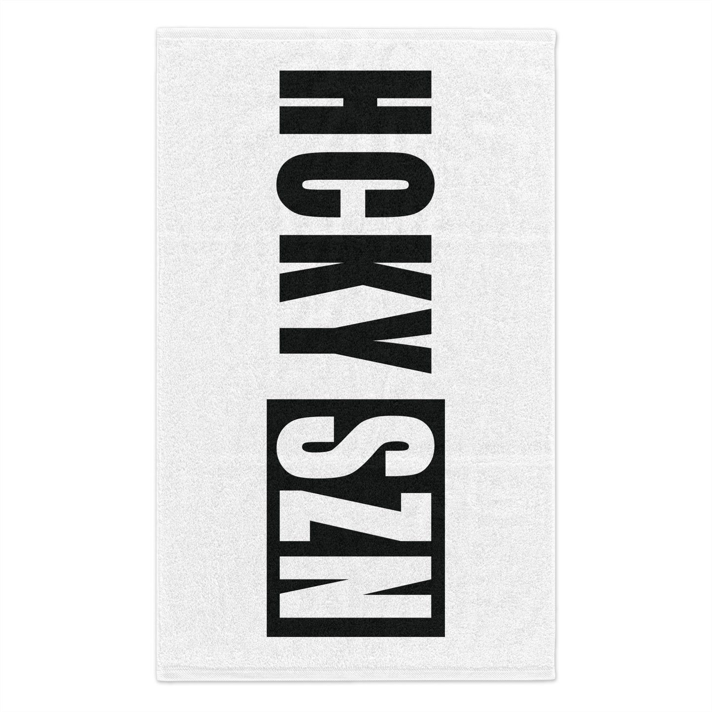 HCKY SZN 11x18 Skate Towel (White/Black) Hockey Towel
