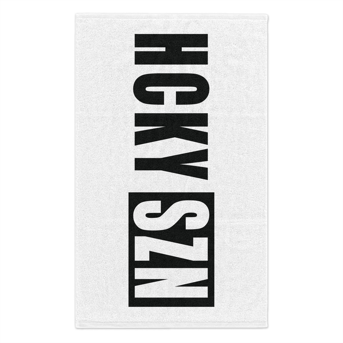 HCKY SZN 11x18 Skate Towel (White/Black) Hockey Towel