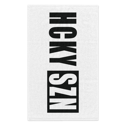 HCKY SZN 11x18 Skate Towel (White/Black) Hockey Towel