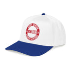HCKY SZN Circle Logo Mid Profile Baseball Cap (White/Blue/Red)