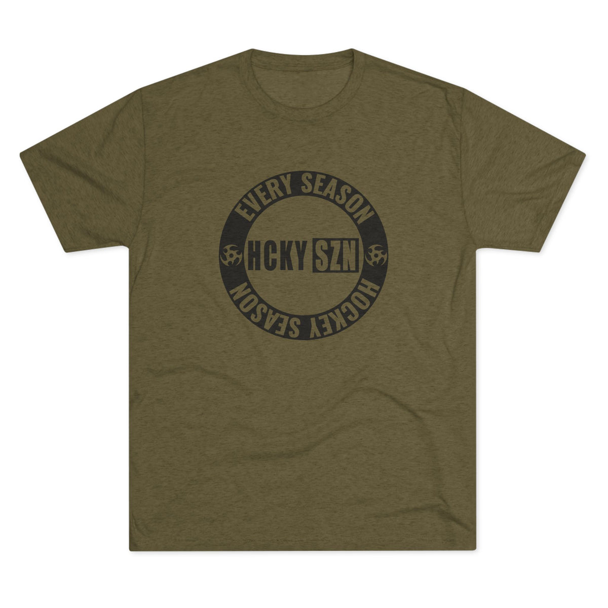 HCKY SZN Circle Logo TriBlend Tee Shirt (Black) - Various Colors