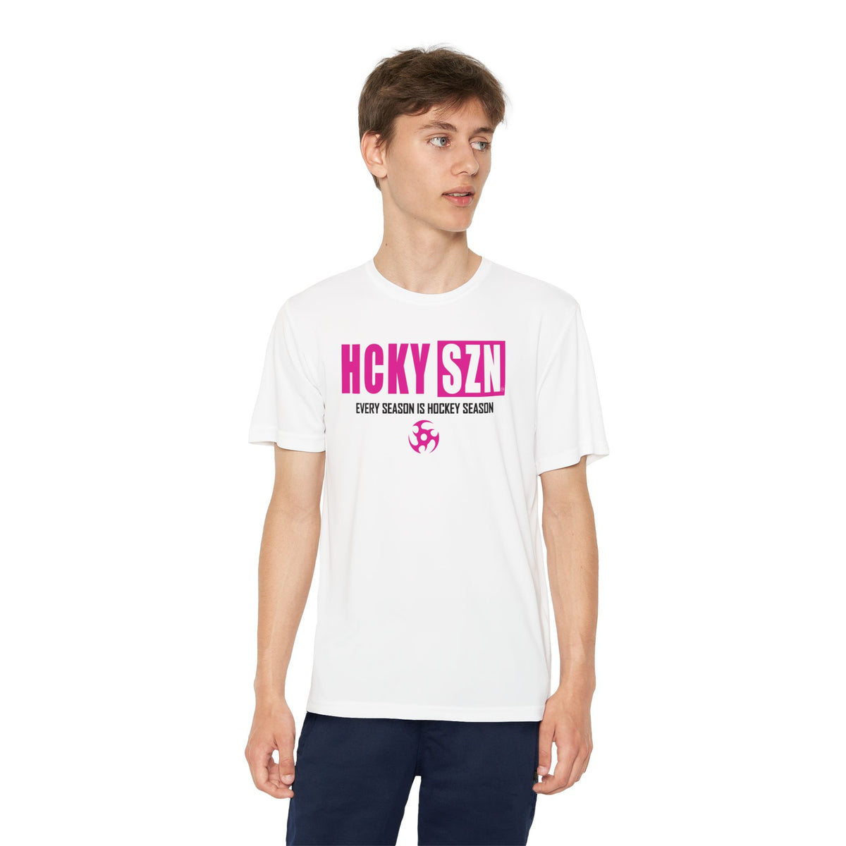 Every Season is HCKY SZN Youth Competitor Tee (Hot Pink Logo) - Various Colors