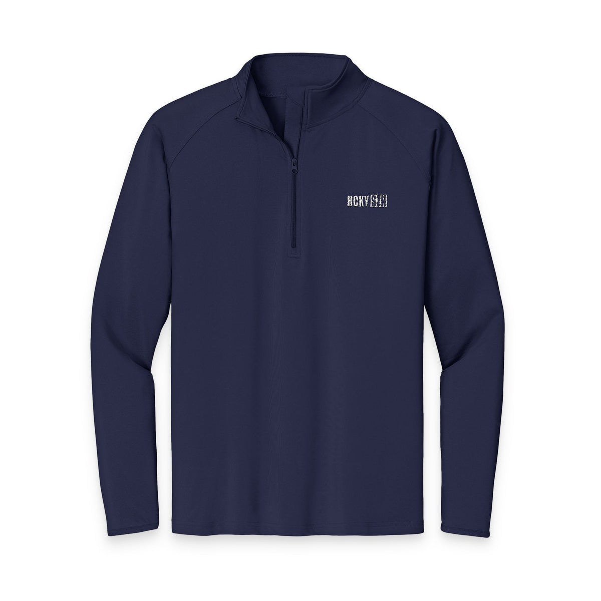 HCKY SZN Embroidered Quarter-Zip Pullover (Navy/White)