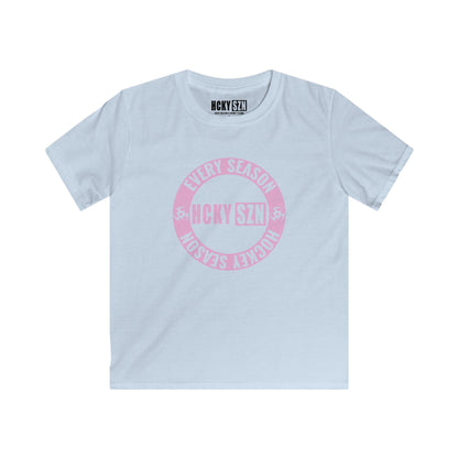 Youth Circle SZN Softstyle Tee (Pink Logo) - Various Colors