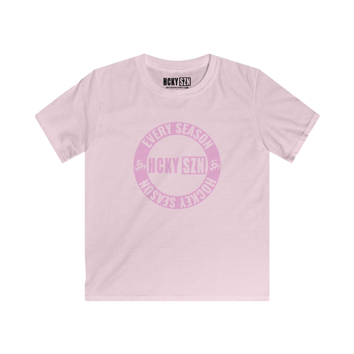 Youth Circle SZN Softstyle Tee (Pink Logo) - Various Colors