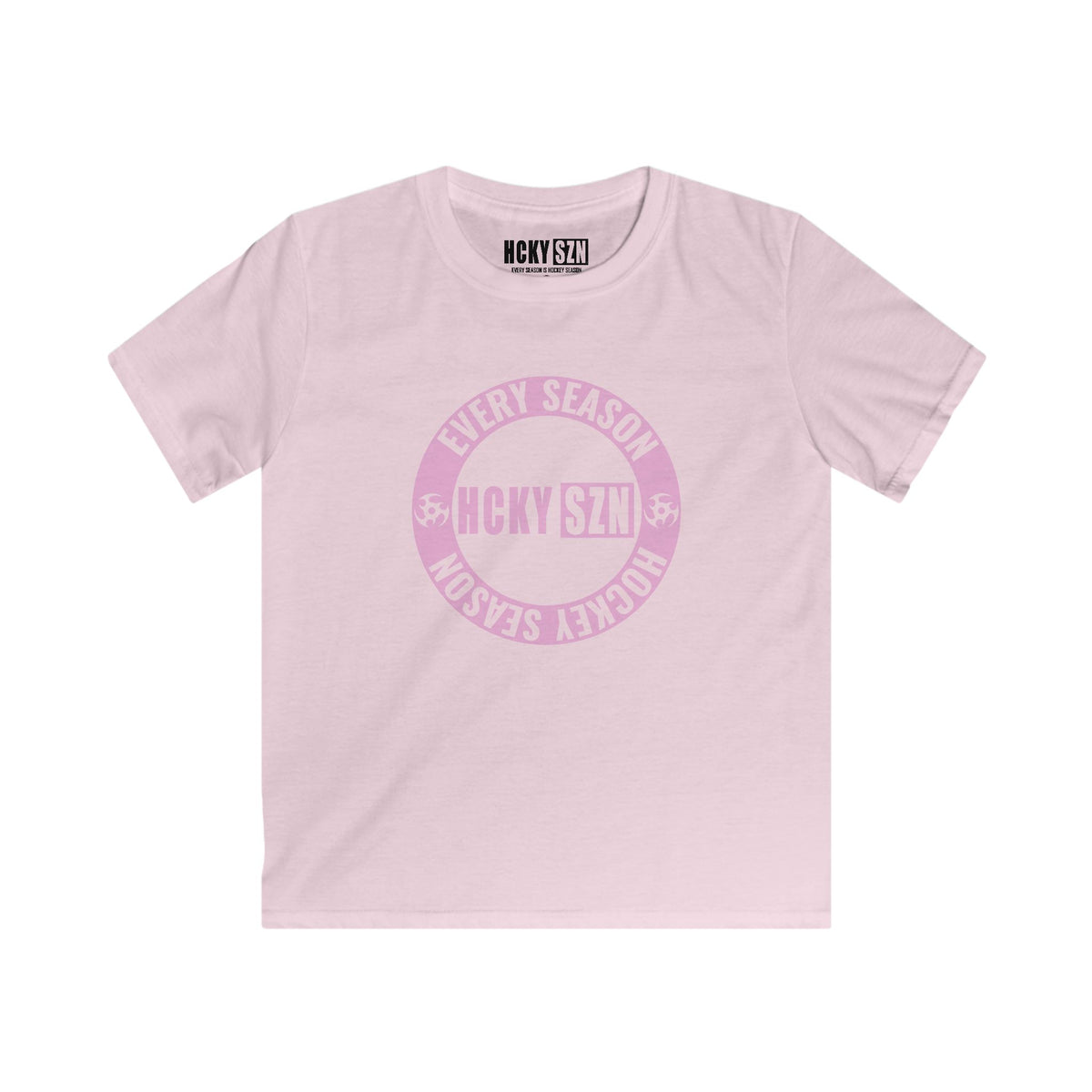 Youth Circle SZN Softstyle Tee (Pink Logo) - Various Colors