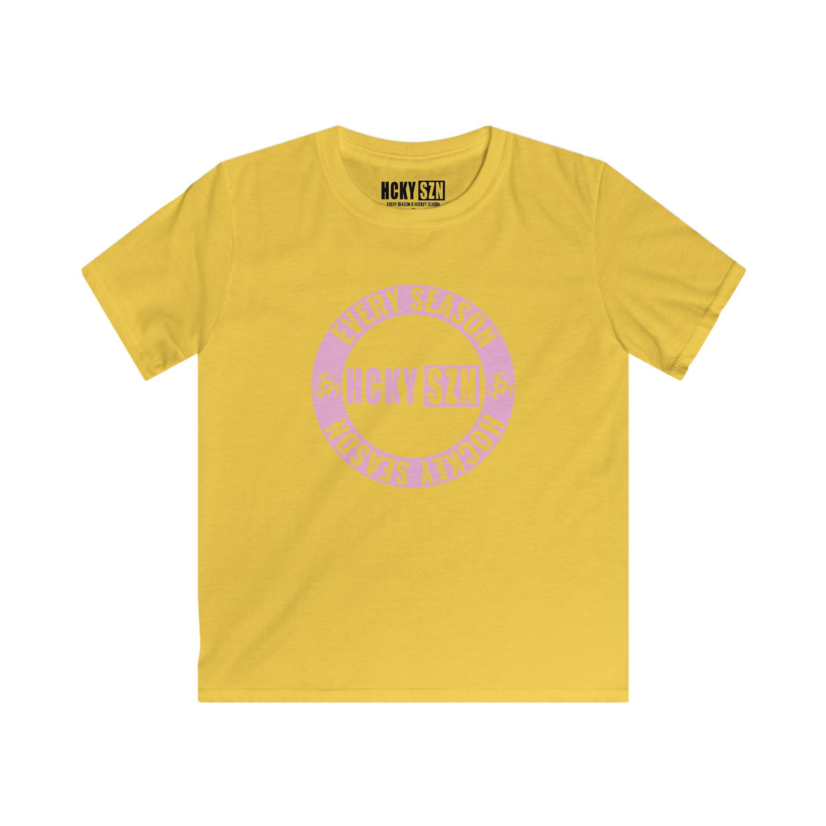 Youth Circle SZN Softstyle Tee (Pink Logo) - Various Colors
