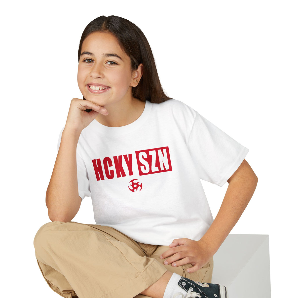Youth HCKY SZN DryBlend Tee Shirt (Red Logo) - Various Colors