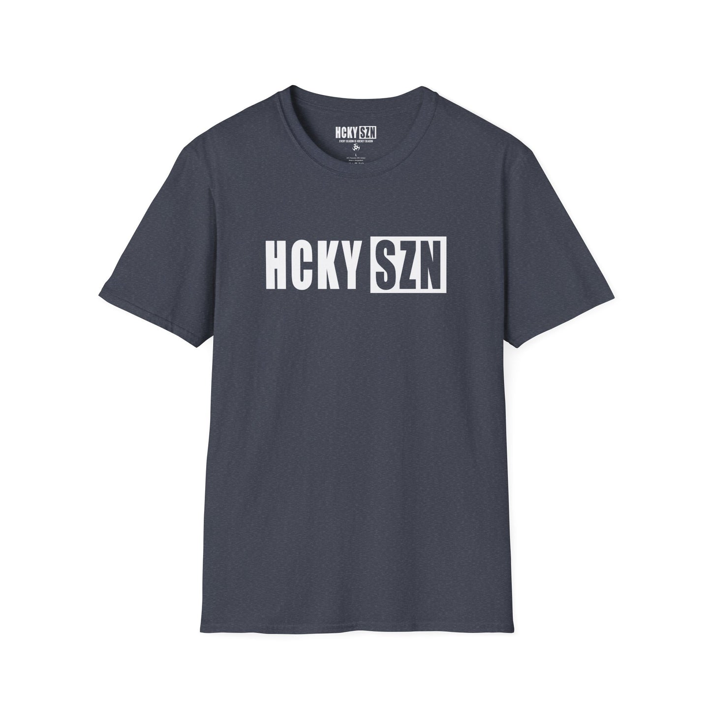 HCKY SZN Softstyle Tee Shirt (Heather Navy)