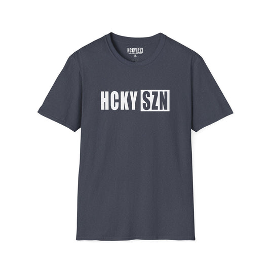 HCKY SZN Softstyle Tee Shirt (Heather Navy)