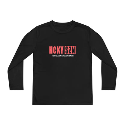 Every Season is HCKY SZN Youth Competitor Long Sleeve Tee (Peach Logo) - Various Colors