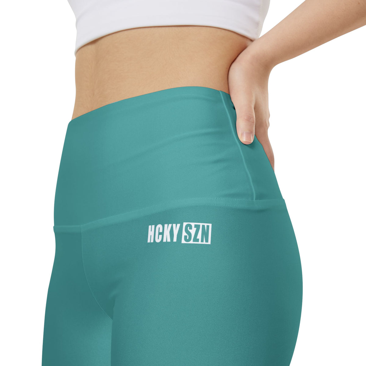 HKY SZN High Waisted Workout Shorts (Minty Green)