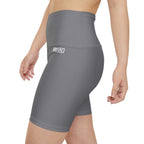HKY SZN High Waisted Workout Shorts (Graphite Grey)