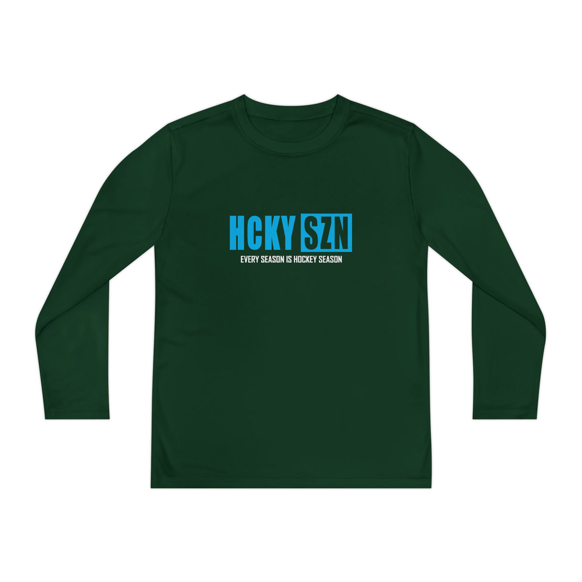 Every Season is HCKY SZN Youth Competitor Long Sleeve Tee (Sky Blue Logo) - Various Colors