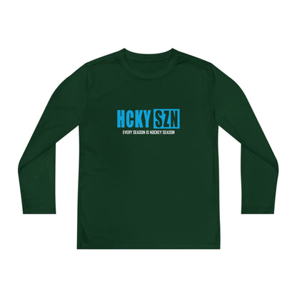 Every Season is HCKY SZN Youth Competitor Long Sleeve Tee (Sky Blue Logo) - Various Colors