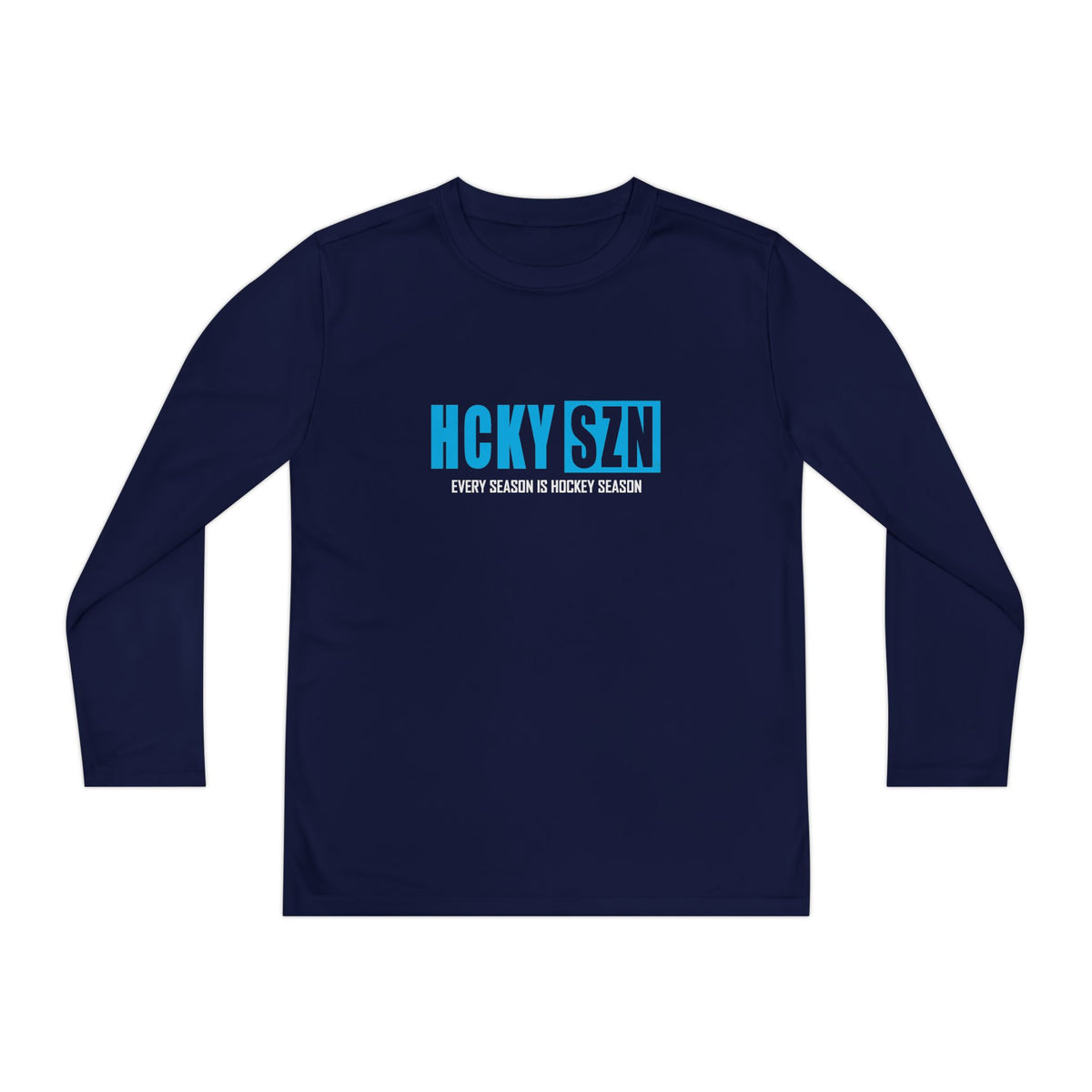 Every Season is HCKY SZN Youth Competitor Long Sleeve Tee (Sky Blue Logo) - Various Colors