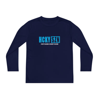 Every Season is HCKY SZN Youth Competitor Long Sleeve Tee (Sky Blue Logo) - Various Colors