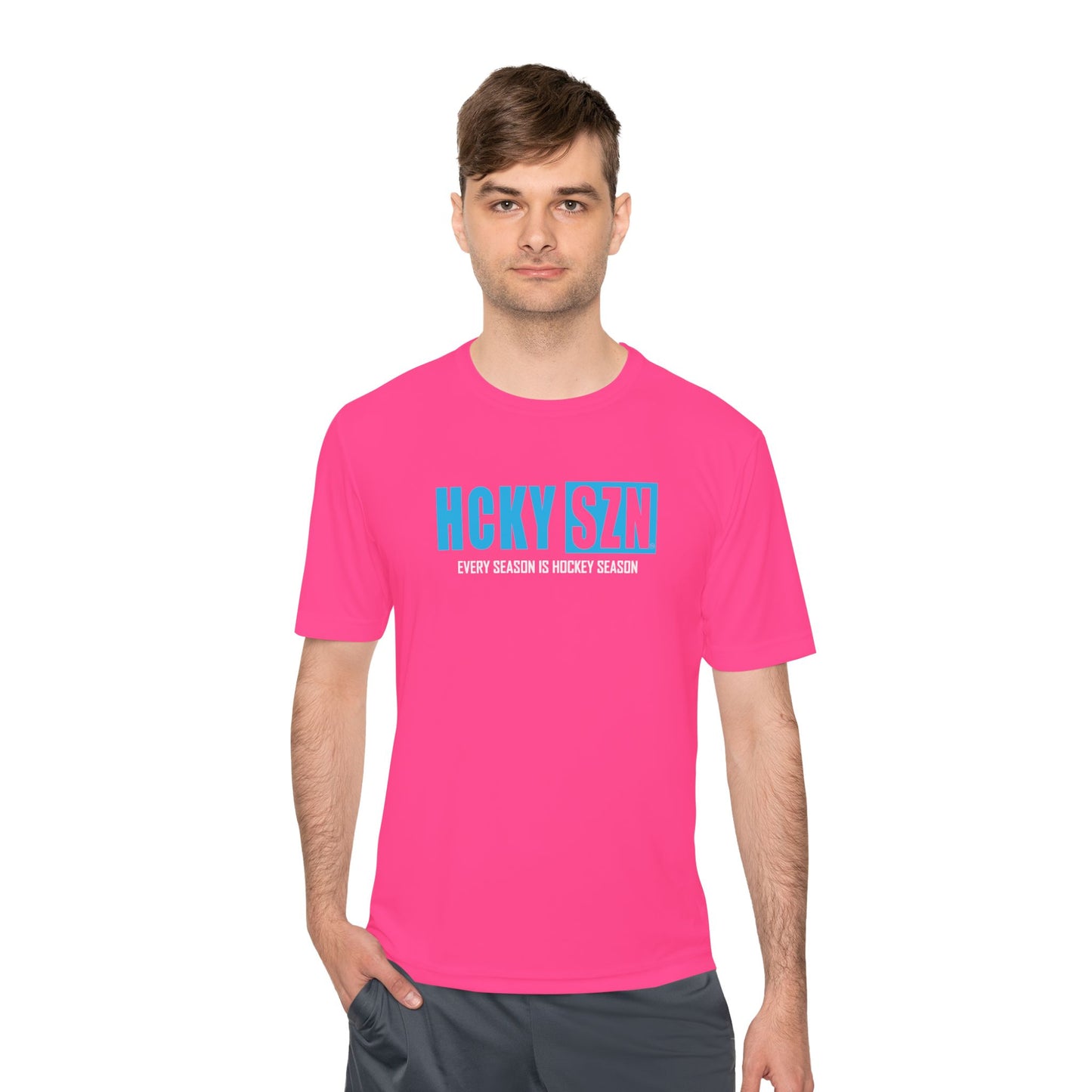 Every Season is HCKYS Performance Tee - Sky Blue Logo