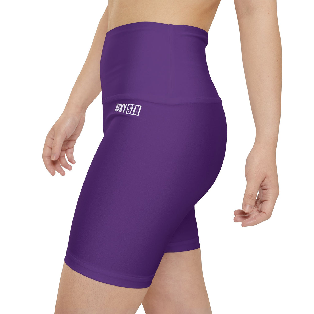 HKY SZN High Waisted Workout Shorts (Wineberry Purple)